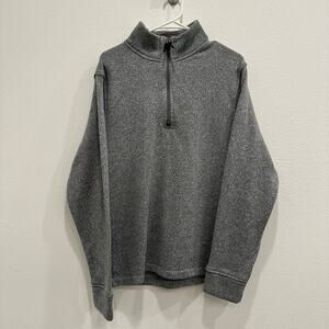 Old Navy Men's Sweater Size Large Heather Gray Quarter Zip Mock Neck Casual